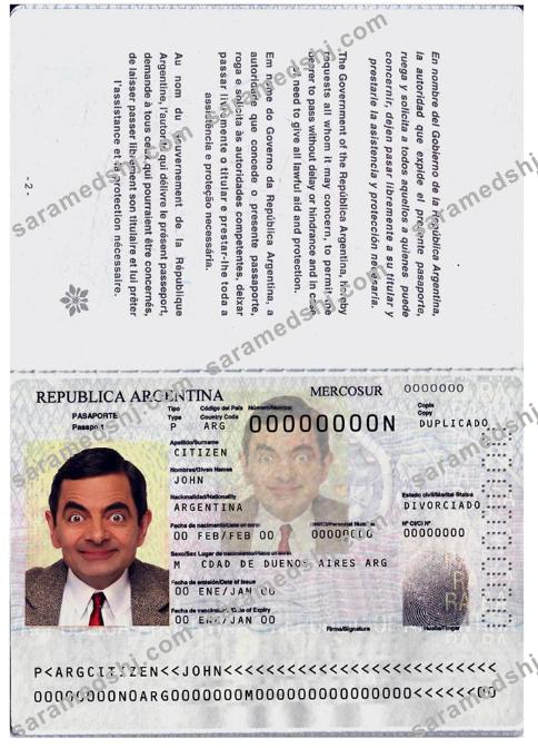 Argentina passport version 2